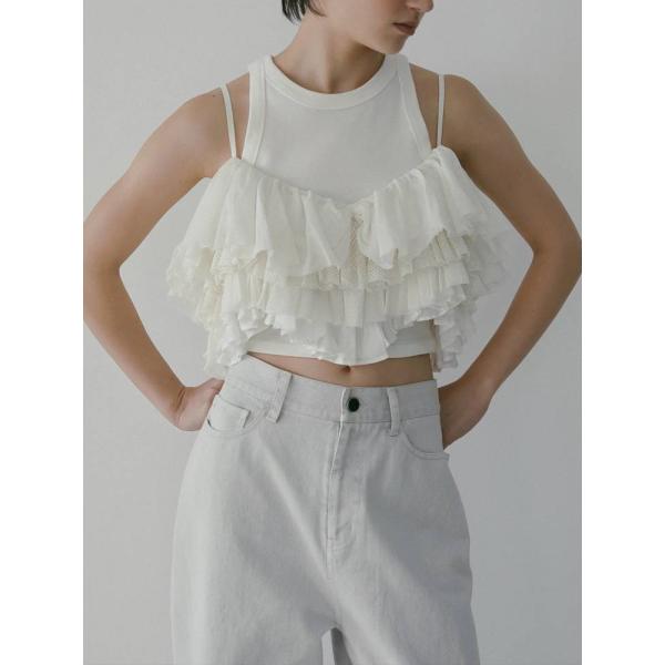 anuke（アンヌーク） 即日発送 Mesh Frill Camisole 62610402 メッシュ