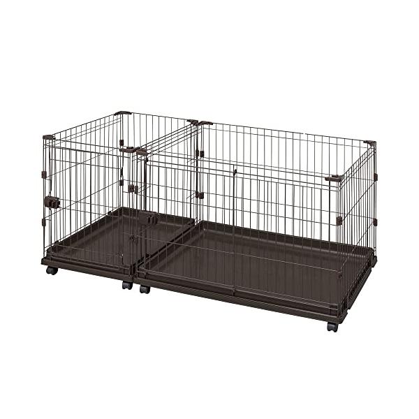 アイリスオーヤマ 犬 サークル 室内 コンビネーションサークル  P-CS-1400V ウォールナット