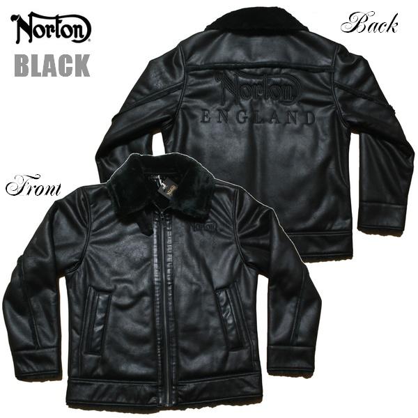 新品未使用Nortonノートン　裏ボアジャケット　ブラック　XXL ノートン（NORTON） ジャケット フェイクムートンジャケット 243N1703