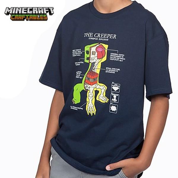 特価 マインクラフト キッズtシャツ クリーパー アナトミー ネイビー Sサイズ 正規品 メモリーオンラインショップ 通販 Yahoo ショッピング