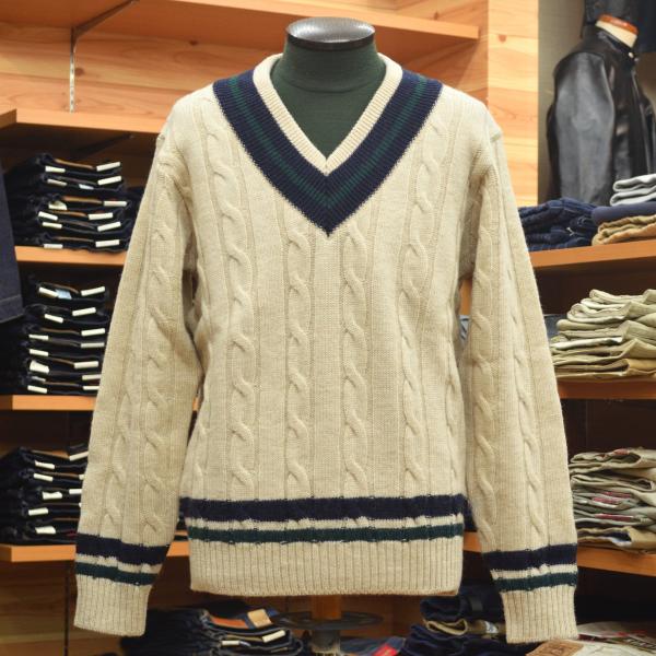 gim（ジム） 5G英国羊毛混チルデンニット ベージュ : メンズショップ