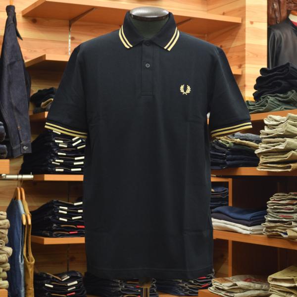 FREDPERRY (フレッドペリー) 英国製 ティップラインポロシャツ M12 157 BLACK/CHAMP/CHAMP