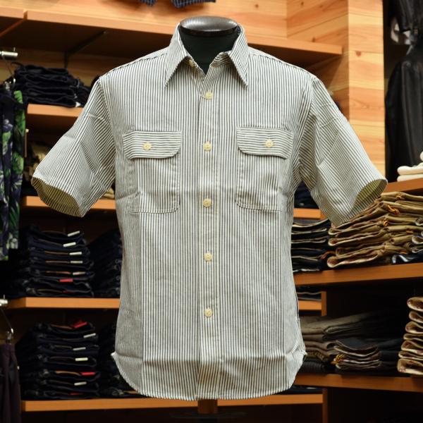 〈新品〉SUGAR CANE 半袖ワークシャツ Lサイズ ストライプ SUGAR CANE（シュガーケン） 】 半袖コークストライプワーク