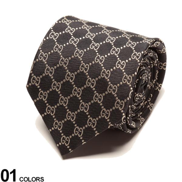 Gucci ネクタイ GUCCI（グッチ） ネクタイ シルク100％ ビジネス メンズ GGロゴ BLACK