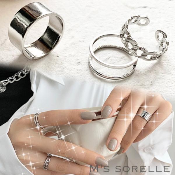 指輪 レディース 大きいサイズ おしゃれ シルバーリング 指輪 メンズ フリーサイズ 指輪 セット リング サイズ調整 ユニセックス 男女兼用  :ms009:M's SORELLE - 通販 - Yahoo!ショッピング
