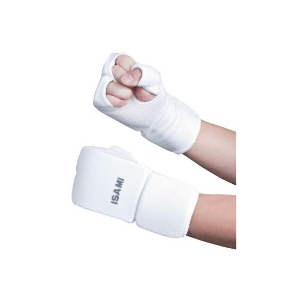 オススメ品！手首もカバーできる拳サポーター。ナックル部分だけでなく親指、手首にもスポンジが入った空手用の拳サポーターです。《参考サイズ》XS　：丈21cm、ナックル幅7cmS   ：丈22cm、ナックル幅8cmM   ：丈23cm、ナックル...