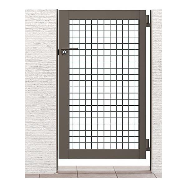 アルミ型材門扉 LIXIL アルメッシュ門扉 片開き門柱セット 06-12 内