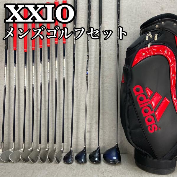 ゼクシオ　アディダス　メンズゴルフ13本セット　カーボン　右利き　キャディバッグ ゼクシオ アディダス メンズゴルフ13本セット カーボン 右利き用
