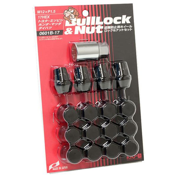ホイールナット 日本製 ブラック ロックナット P1.5 17HEX 16個 0601B-17 ロードスター デミオ ヤリス カローラ キョーエイ KYO-EI