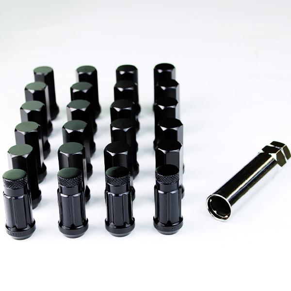 ホイールナット 45ｍｍ アルファロック 4個 レーシングナット 20個 計24個 P1.25 黒 ブラック 袋 ロックナット セット