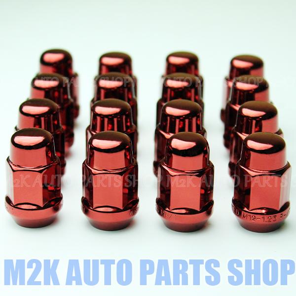 ホイールナット 16個 カラーナット スチール P1.5 レッド 赤 袋ナット アルファナット トヨタ ダイハツ シビック カローラ