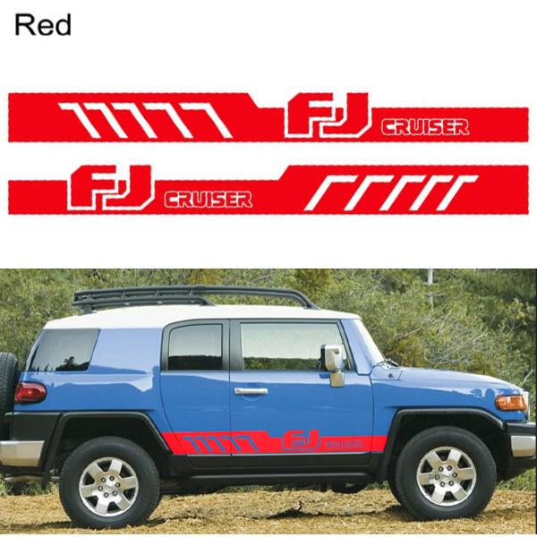 FJ クルーザー ステッカー 2枚 レッド CRUISER ロゴ サイドステッカー