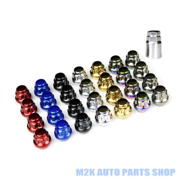 カラー ショートナット ロックナット P1.5 P1.25 19HEX 21HEX 4個 全7色 盗難防止 ホイールナット 汎用 軽自動車 コンパクトカー