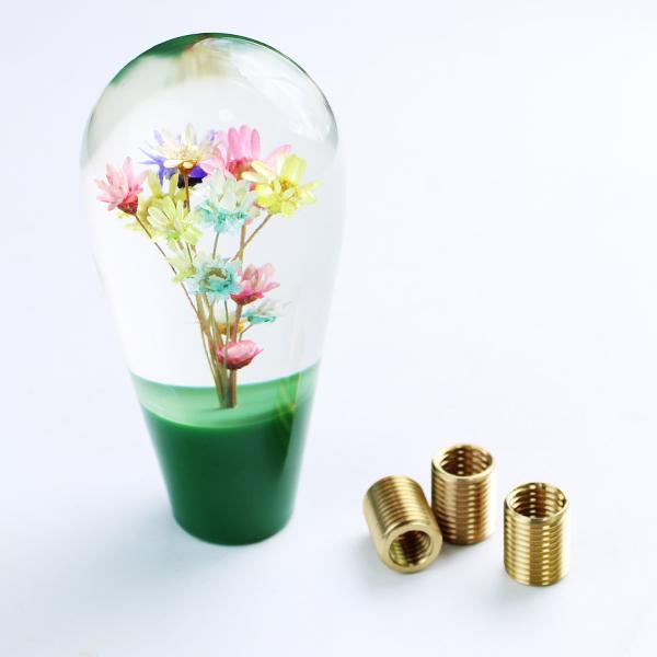 シフトノブ 水中花 変換アダプター グリーン 9cm ロング 昭和 レトロ