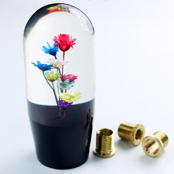シフトノブ 水中花 変換アダプター ブラック 10cm 円柱 シフトノブ 水中花 変換アダプター ブラック 10cm 円柱