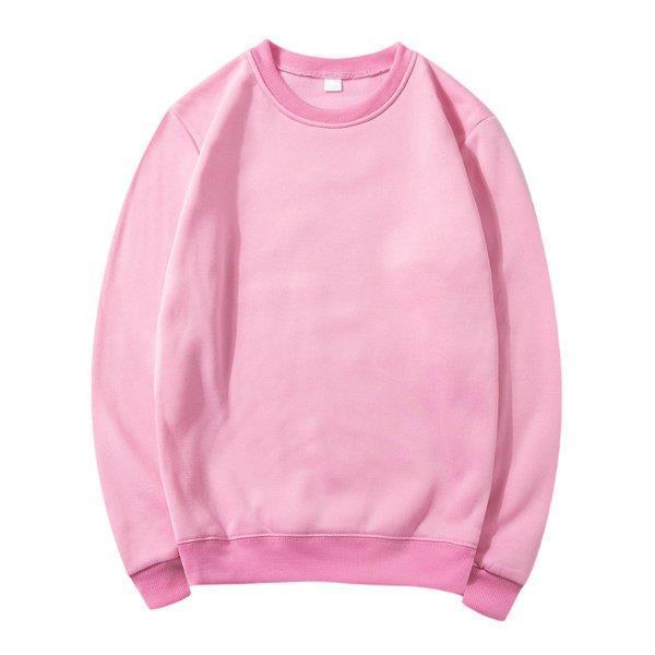 ソリッドラウンドネックロングスリーブシックニングウィンターユニセックススウェットシャツsピンク Ocjczdz9sg Injurycareresearch Com