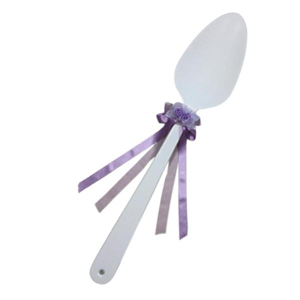 ファーストバイトに ビッグウエディングスプーン 誓いのスプーン ホワイト 90cm 薄紫色リボン Portal Caymangateway