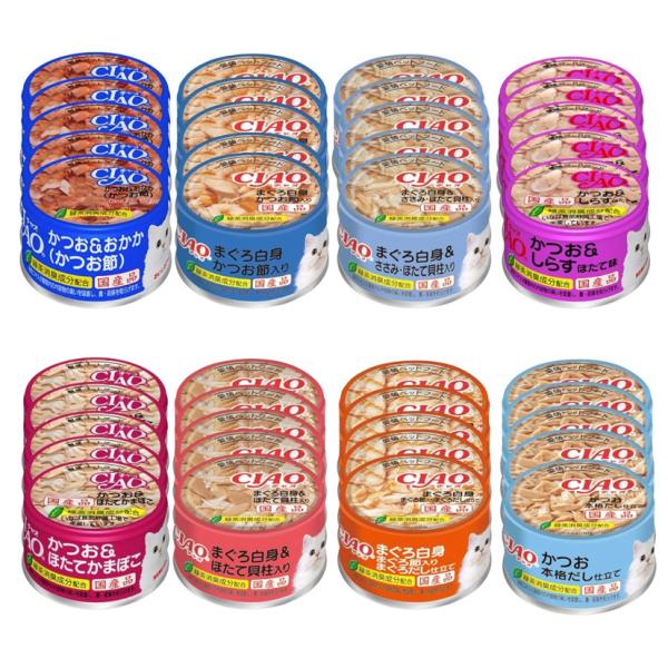 CIAO 猫 缶詰 国産品 85g 5種 60缶 CIAO 猫 缶詰 国産品 85g 5種 60缶