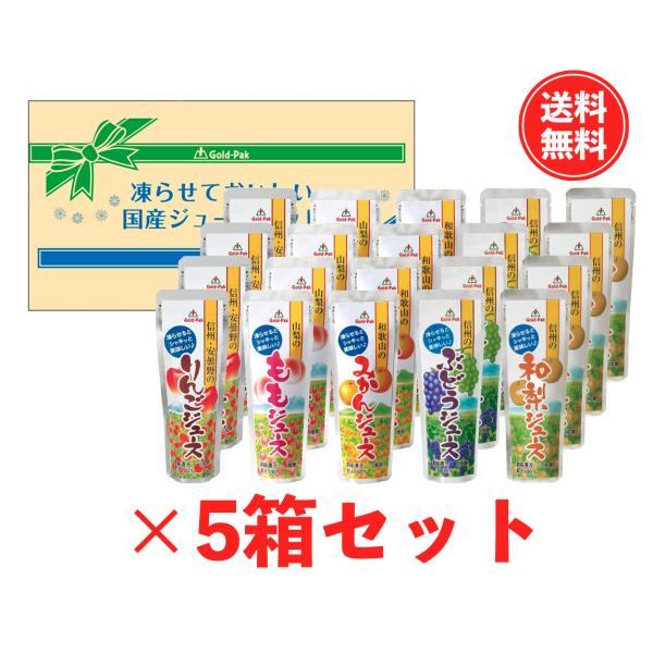 【贈答用ギフトBOX】 ゴールドパック 凍らせておいしい国産ジュースセット 80g ×20本入り×5箱【ギフトセット】シャーベット