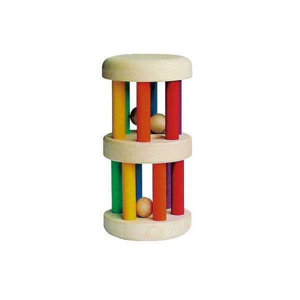 ころころ転がすと木の球の心地よい音が響く、タワーの形をしたラトル。縦にして上下を返すとパラパラ落ちる球の動きと音を楽しむことができ、横にして転がすと赤ちゃんの目の前でカラコロと音をたて、色の移り変 わりを楽しむことができます。対象年齢：6か...