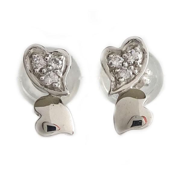 PT900ダイヤモンド0.04ct天然石プラチナハートピアス