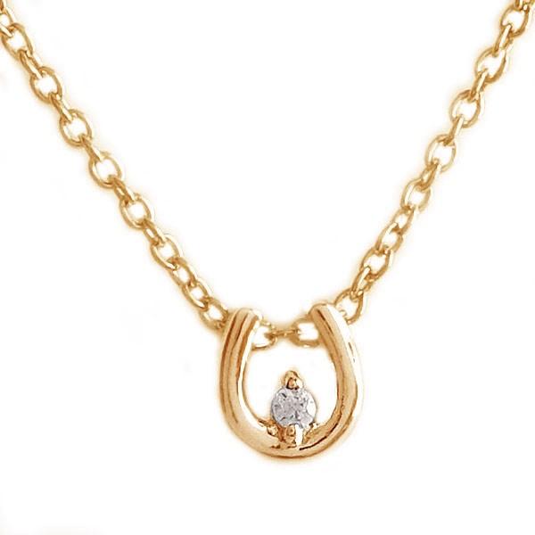 10KPG/K10PG ハート ダイヤモンド ネックレス 0.09CT