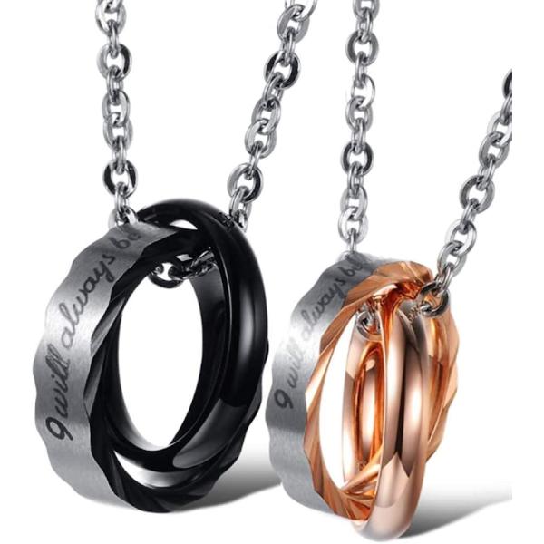 ◎【デザイン】二人の愛が繋がっていることをイメージさせるデザインです！離れていても、いつもお互いの存在を近くに感じられるネックレスに仕上がっております！◎【商品使用】キラリと輝くキュービックジルコニア使用！メンズ用（ブラック） リング部分：...