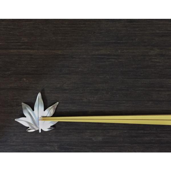 葉っぱの箸置き 紅葉 シルバー 作用 葉枝おき
