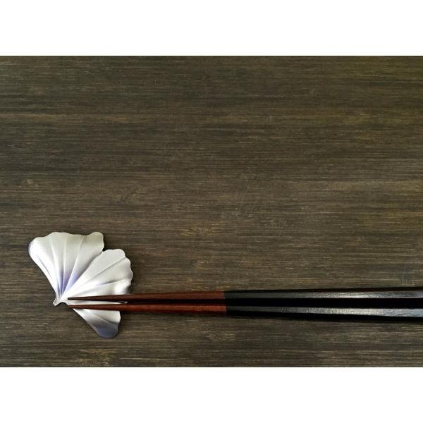 葉っぱの箸置き 銀杏 シルバー 作用 葉枝おき