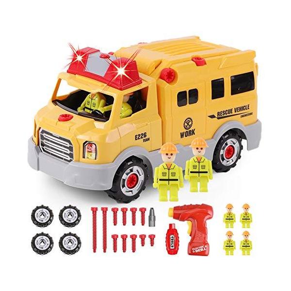 Gilobaby 組み立て おもちゃ 救急車 Diy 工具 おもちゃ 車 おもちゃ 緊急車両 建設車両 知育玩具 3歳4歳5歳6歳7歳 作業車 工具セット 創造性と想像力を育てる 子供 おもちゃ 男の子 おもちゃ 女の子 ごっこ遊び サウンド ライト付き3の価格と最安値 おすすめ通販を激安で