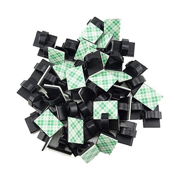 Flushbay 40個入り 配線テープ 車 壁 ケーブル固定具 粘着シート付 ケーブルクリップ 黒 ケーブル収納 コード管理の価格と最安値 おすすめ通販を激安で