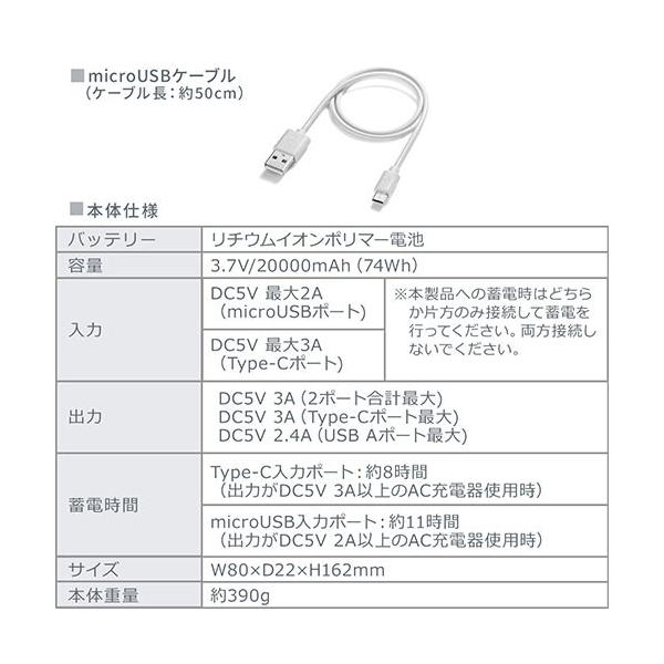 モバイルバッテリー 大容量 000mah Typec タイプc対応 ケーブル付属 Morenotafurt Com