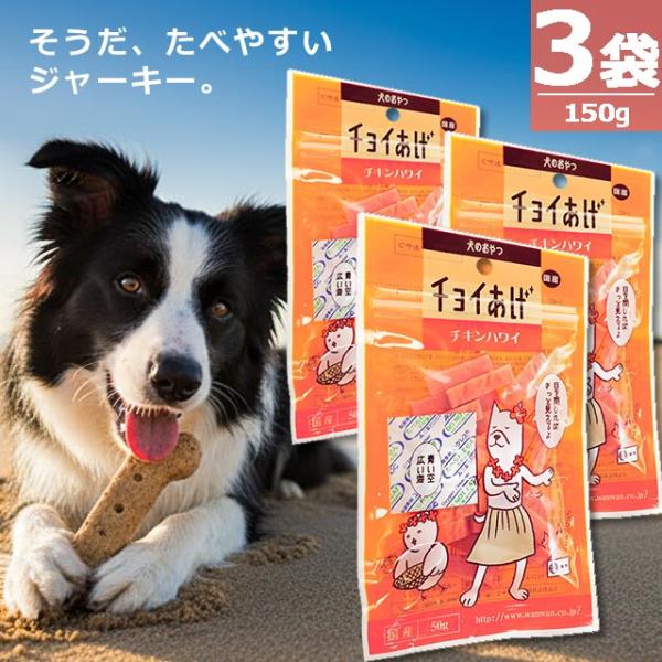 【定期購入｜正規品】わんわん チョイあげ・チキンハワイ [50g×３袋] ミニサイズ ソフトジャーキー