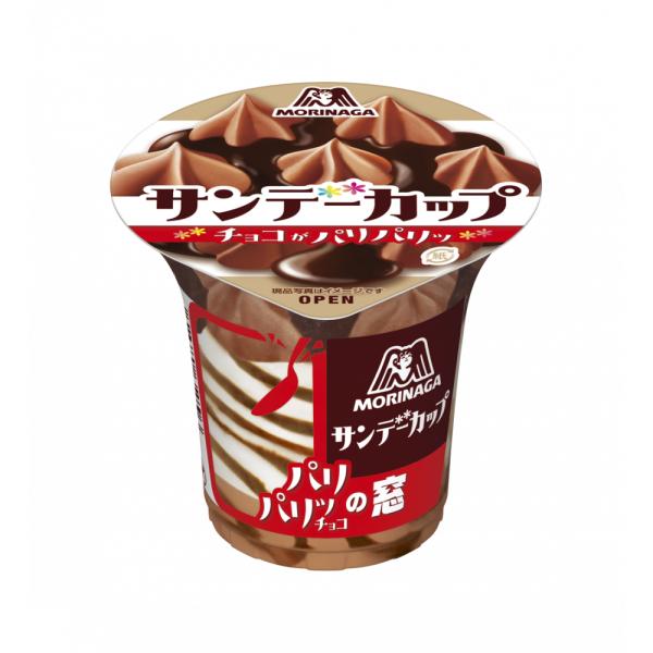 森永乳業 サンデーカップ パリパリチョコ 180ml×1個 冷凍 パフェ チョコ バニラ デザート カップ おやつ
