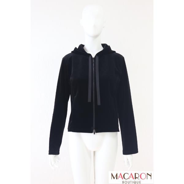 極美品 フォクシー ジュエルパーカー ベロア ベルベット カーディガン 黒 極美品 フォクシー ジュエルパーカー ベロア ベルベット カーディガン 黒