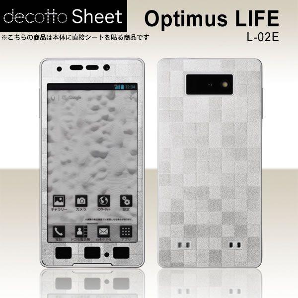 Optimus LIFE L-02E ��p �f�R �V�[�g decotto �O�ʃZ�b�g [�X�N�G�A�p�[����]