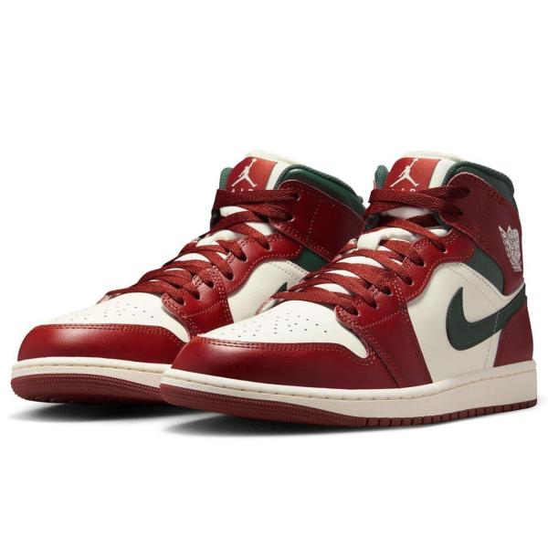 [ナイキ] エア ジョーダン 1 ミッド AIR JORDAN 1 MID セイル/レッド/ブラック DQ8426-105