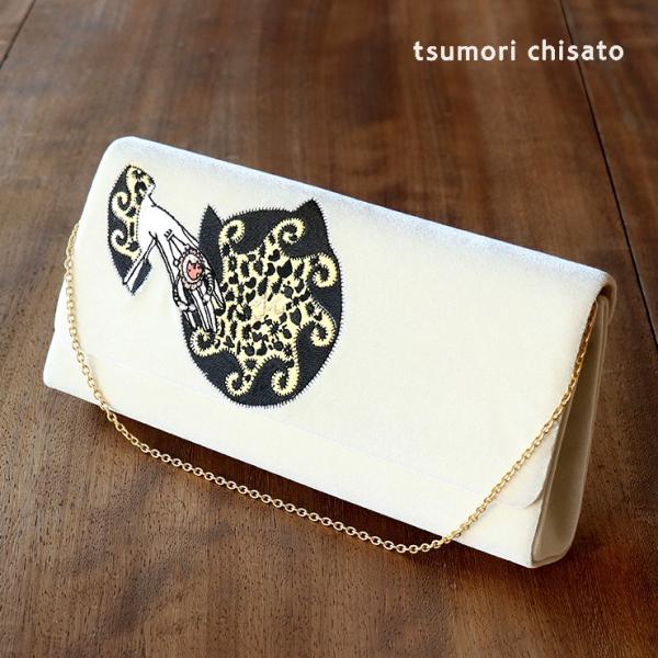 特別価格 tsumori chisato ツモリチサト クラッチバッグ ハンド(ホワイト ベロア調)...