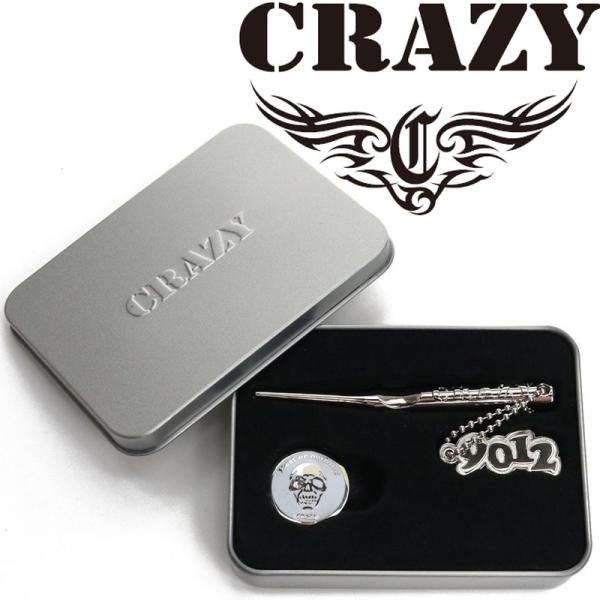 クレイジー ボールマーカー ドクロ ＆ グリーンフォークセット 専用缶