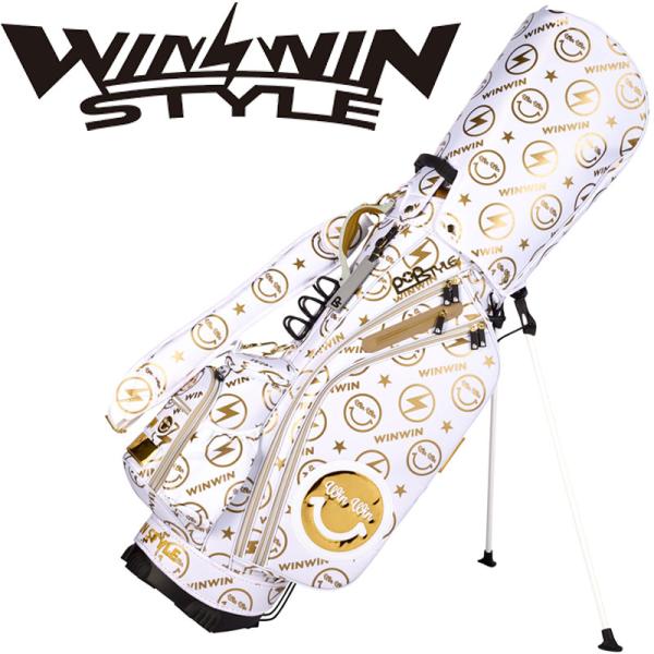 WINWIN STYLE スタンドキャディーバッグ スマイリーデザイン ゴルフ WINWIN STYLE ウィンウィンスタイル ウィンウィンスマイル