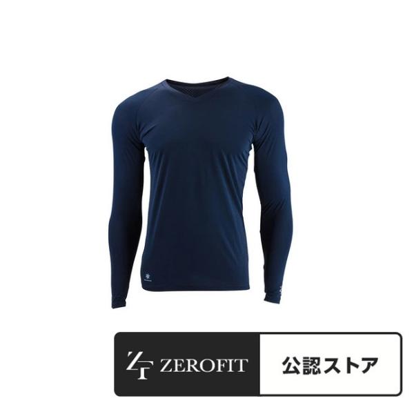 イオンスポーツ ゼロフィット アイスメッシュ Vネック 長袖アンダーウェア 夏用インナー ネイビー　紺  タイプ：長袖Vネックサイズ：Sカラー：ネイビー着た瞬間からひんやり 背中のサラサラが着心地の良さを演出　長袖Vネックスポーツインナー男...