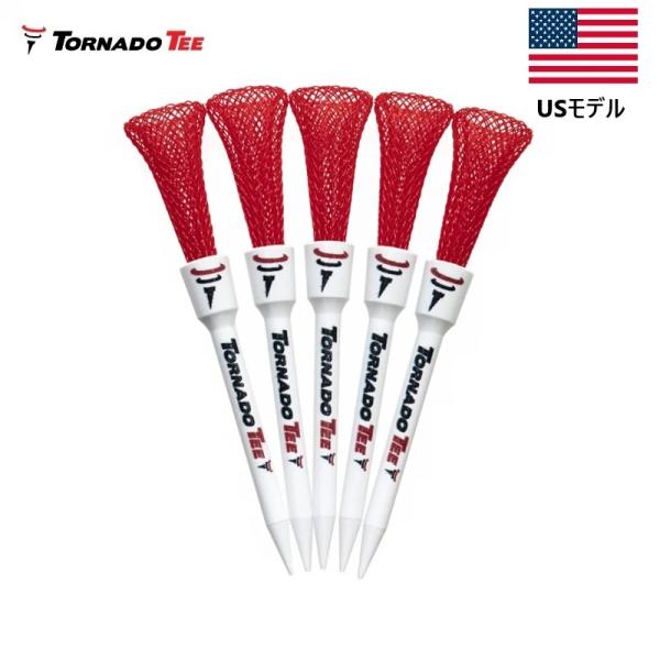 他サイト： 在庫あります トルネードティー 3.25インチ 5本入り 新色 レッド 2025 USモデル tornade tee  赤 ドラコン選手使用ゴルフティー 最新モデル【当店在庫商品】の商品画像