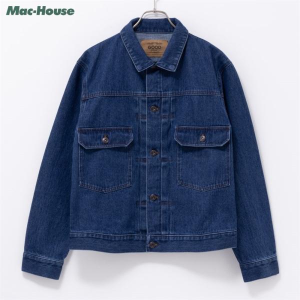 DENIM DUNGAREE インディゴ染抜きロゴ スウェットジャケット