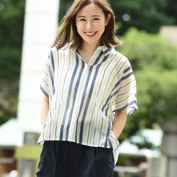 ≪M.&kyoko ≫ リネン 半袖ブラウス　　ポケット付　期間限定お値下げ 麻 綿 シャツ レディース 通販 ブラウス リネンシャツ シャツ