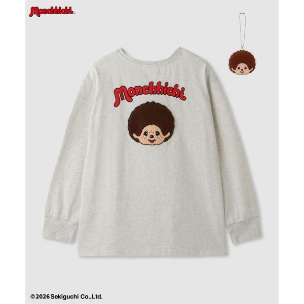モンチッチ Tシャツ レディース 長袖 ロンT キーホルダー付き アクキー キャラクター サガラ刺繍 かわいい トップス