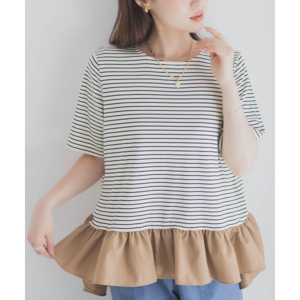 milli de l'air ミリデラール Tシャツ レディース 半袖 裾フリル 前後