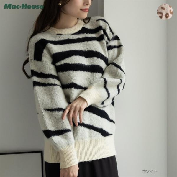 NAVY(ファッション) アニマル柄 ジャガード ニット セーター NAVY(ファッション) アニマル柄 ジャガード ニット セーター