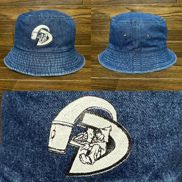 DAMMIT DAMAGE バケットハット S/Mサイズ(約58cm) Blue Denim(ミックス