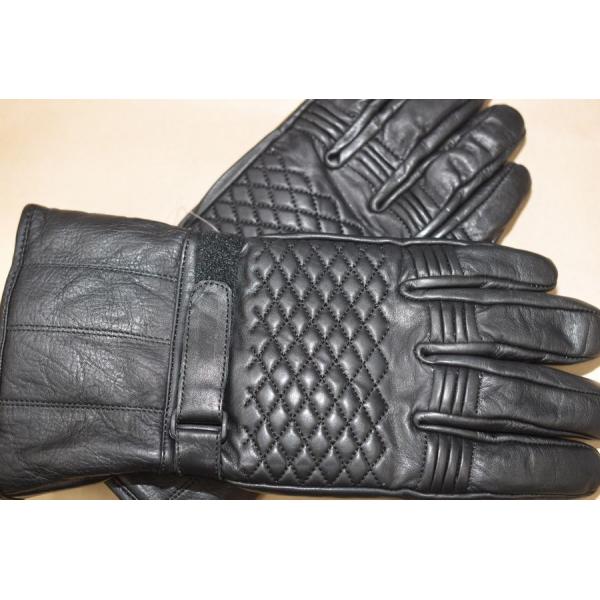 ゴアテックス 黒 レザー バイクグローブ キルティング