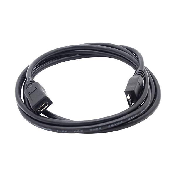 オーディオファン microUSB延長ケーブル USB マイクロタイプB 延長 USBケーブル メス-オス 約1.5m (端子含む) ブラック